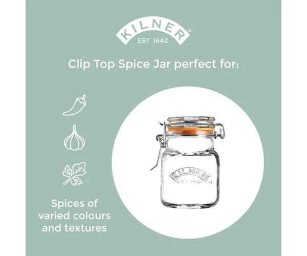 Kilner Square Clip Top Spice Jar - Image 3