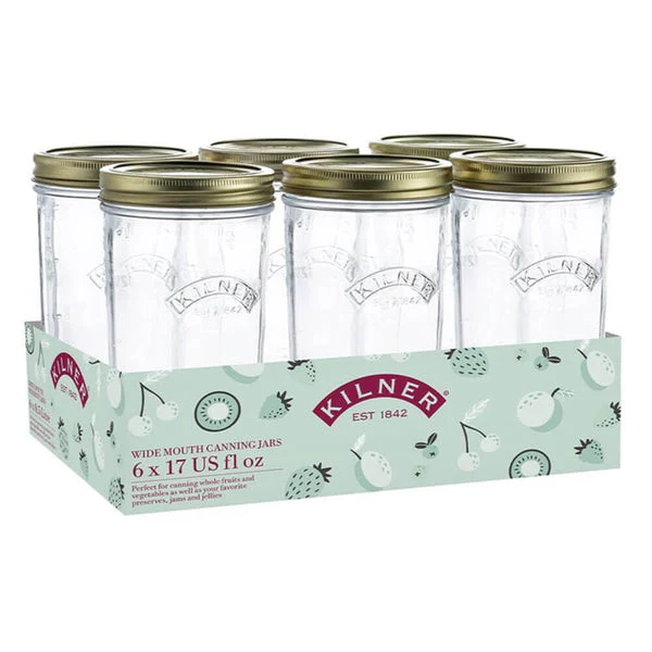 Kilner Tray of 6 500ml Wide Mouth Jars