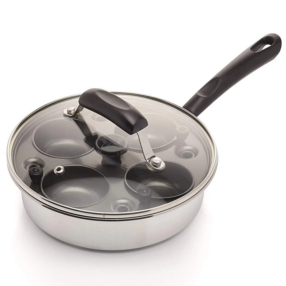 KitchenCraft Aluminium Coated Carbon Steel Four Hole Egg Poacher - Image 2