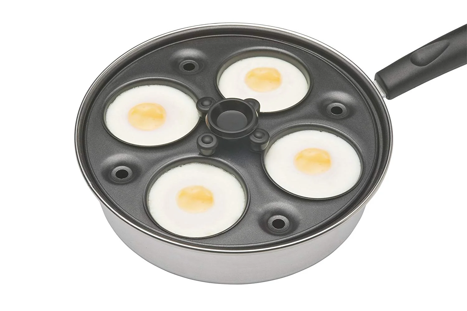 KitchenCraft Aluminium Coated Carbon Steel Four Hole Egg Poacher - Image 3