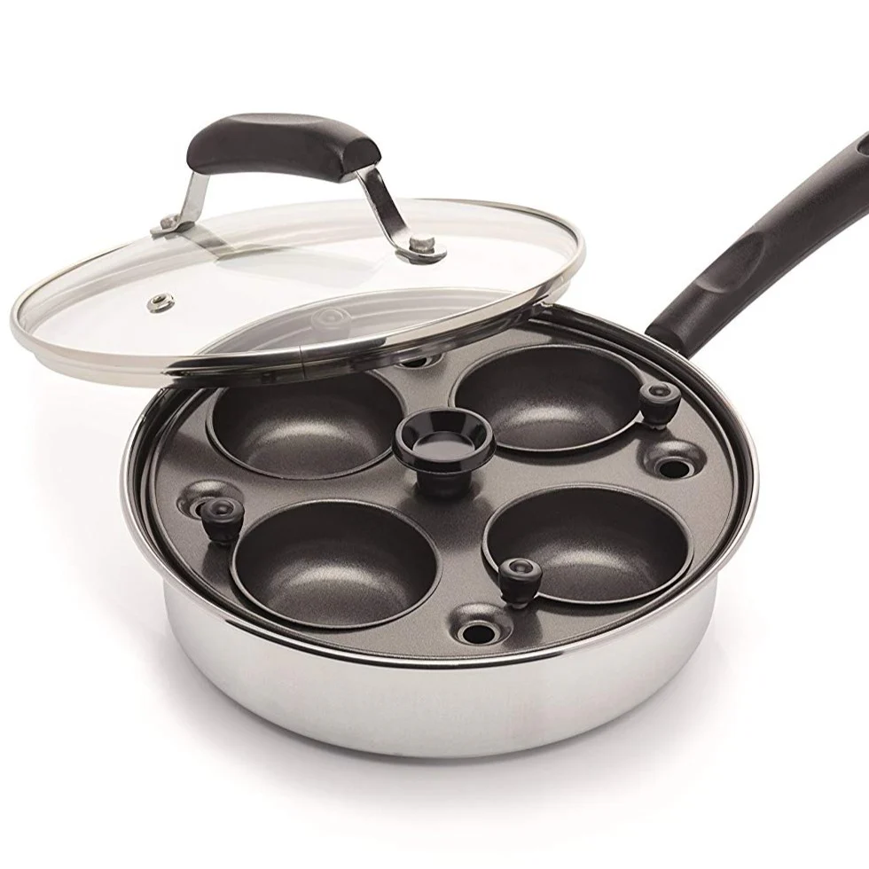 KitchenCraft Aluminium Coated Carbon Steel Four Hole Egg Poacher - Image 4
