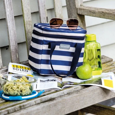 KitchenCraft Lulworth 5 Litre Blue Stripe Lunch / Snack Cool Bag - Image 2