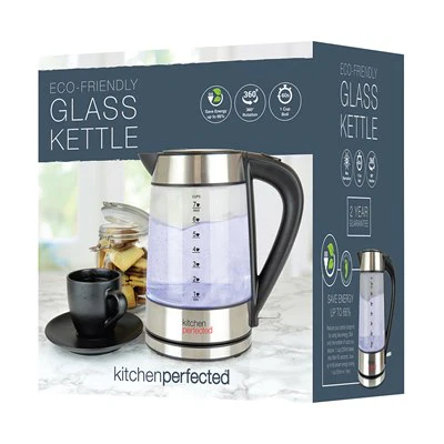Kitchen Perfected Eco-Friendly 1.7Ltr Illuminated Cordless Glass Kettle - Image 2