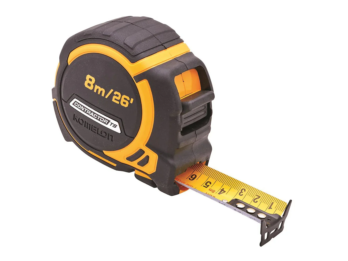 Komelon 8m (26ft) Contractors Tape With Free Belt Clip