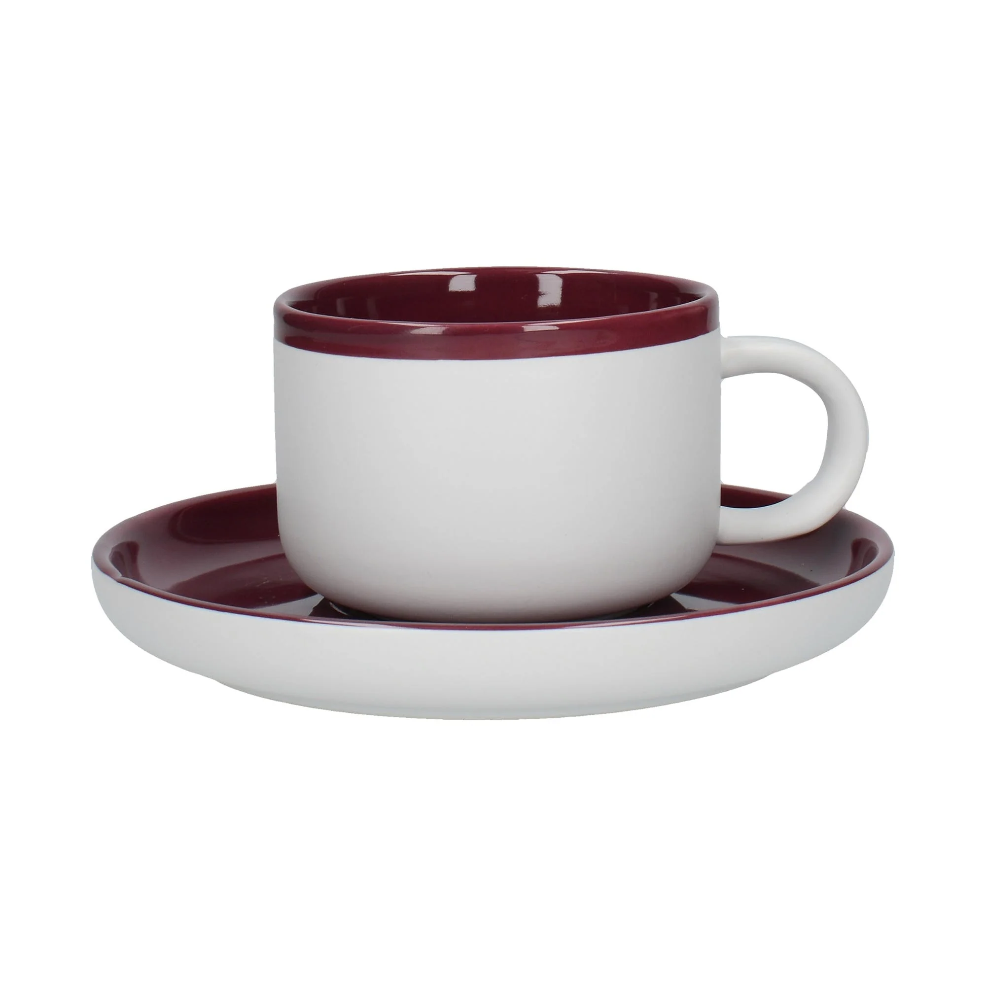 La Cafetiere Barcelona Plum 280ml Tea Cup & Saucer