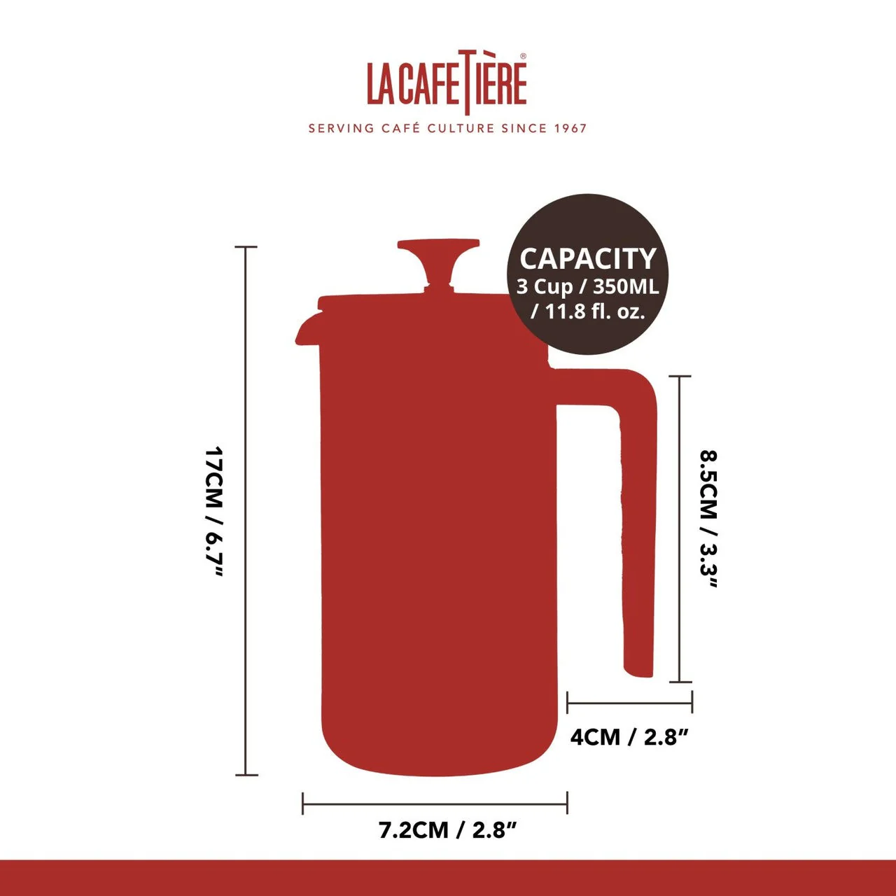La Cafetière Pisa 3 Cup Cafetiere - Latte - Image 5