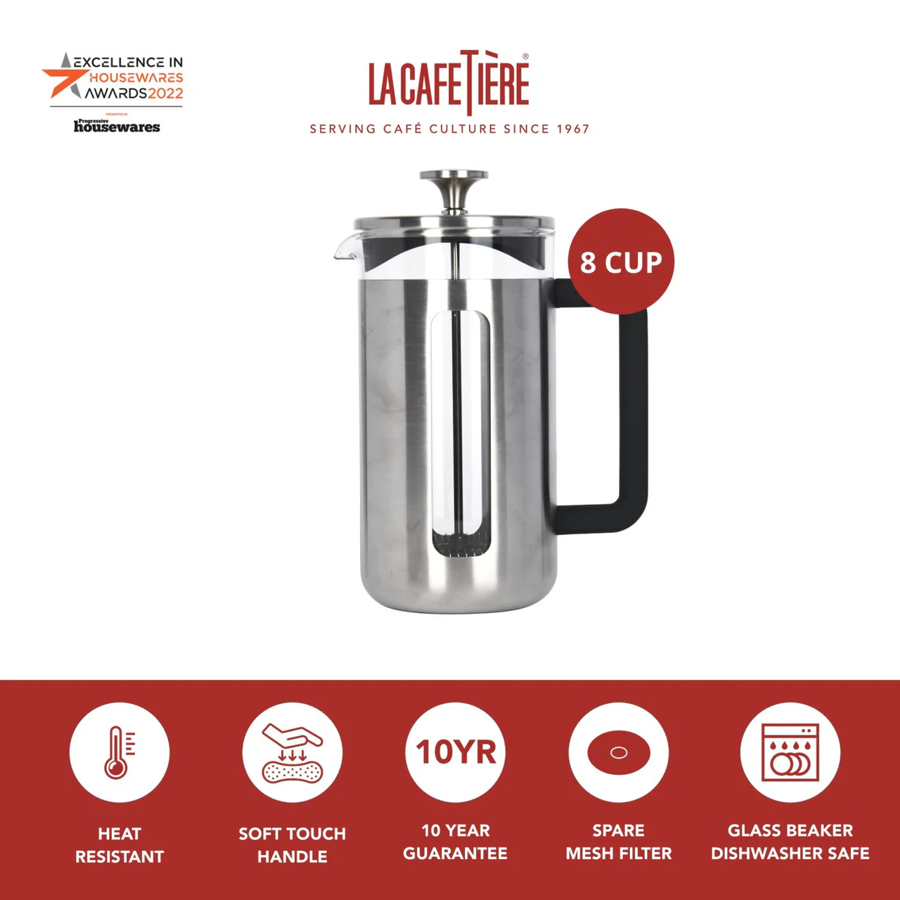 La Cafetière Pisa Cafetiere 8 Cup - Image 4