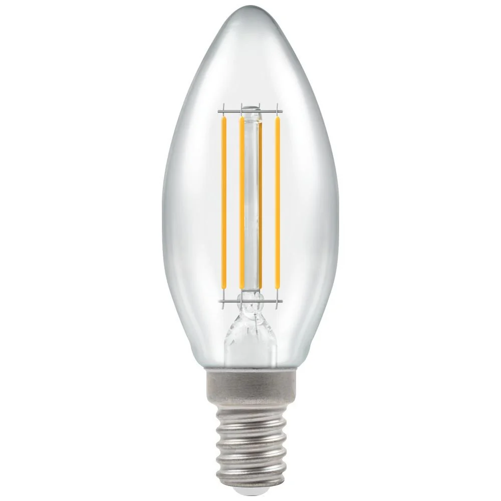 5W Dimmable LED Clear Candle Filament SES-E14 Warm White Light Bulb