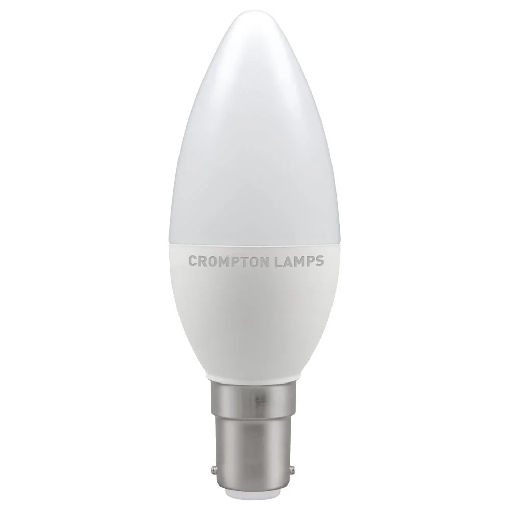 Crompton 5.5W SBC-B15d LED Candle Warm White Light Bulb