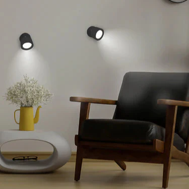Black LED Rechargeable Battery Operated Wall Light - Image 2