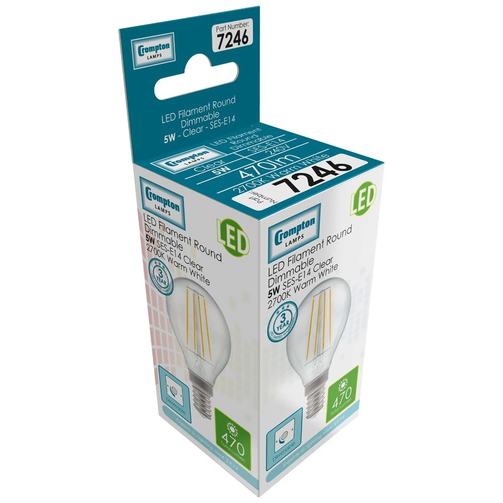 LED Round Filament Clear Dimmable - Image 2