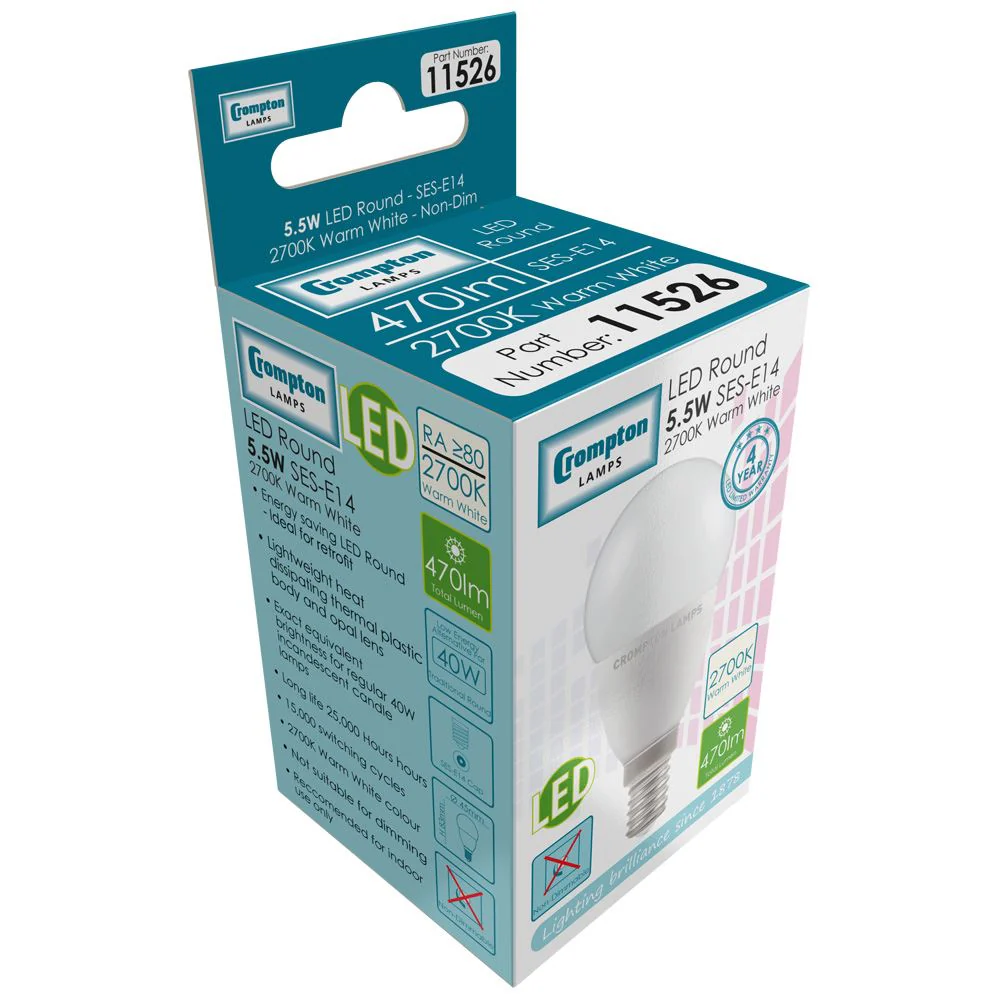 LED Round Thermal Plastic 5.5W Bulb - Image 2