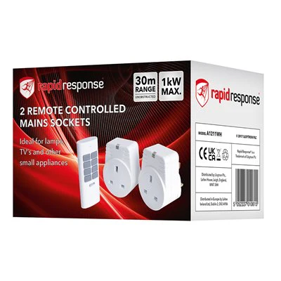 LLoytron Rapid Response 2x 1Kw Remote Controlled Sockets - White - Image 3