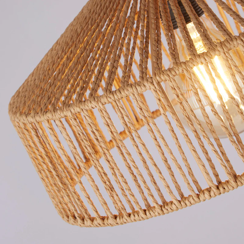 Lux & Belle Floor Lamp -Black Metal & Natural Jute Effect - Image 2