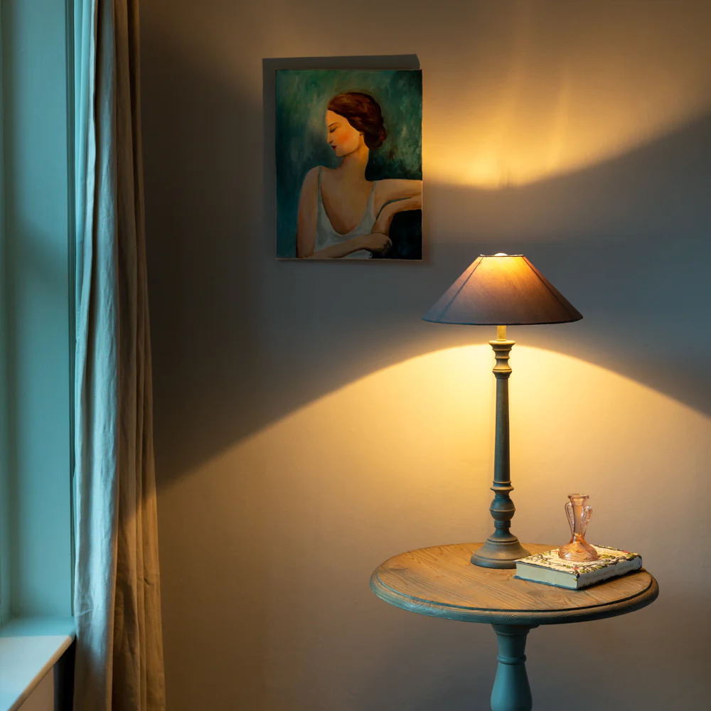 Mayling Antique Grey Table Lamp with Shade - Image 2