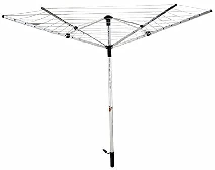 Metaltex 50m, Rotary Airer Washing Line, Aluminium, Silver,