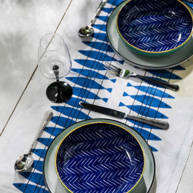 Mikasa Indigo Chevron Pasta Bowl - Image 4