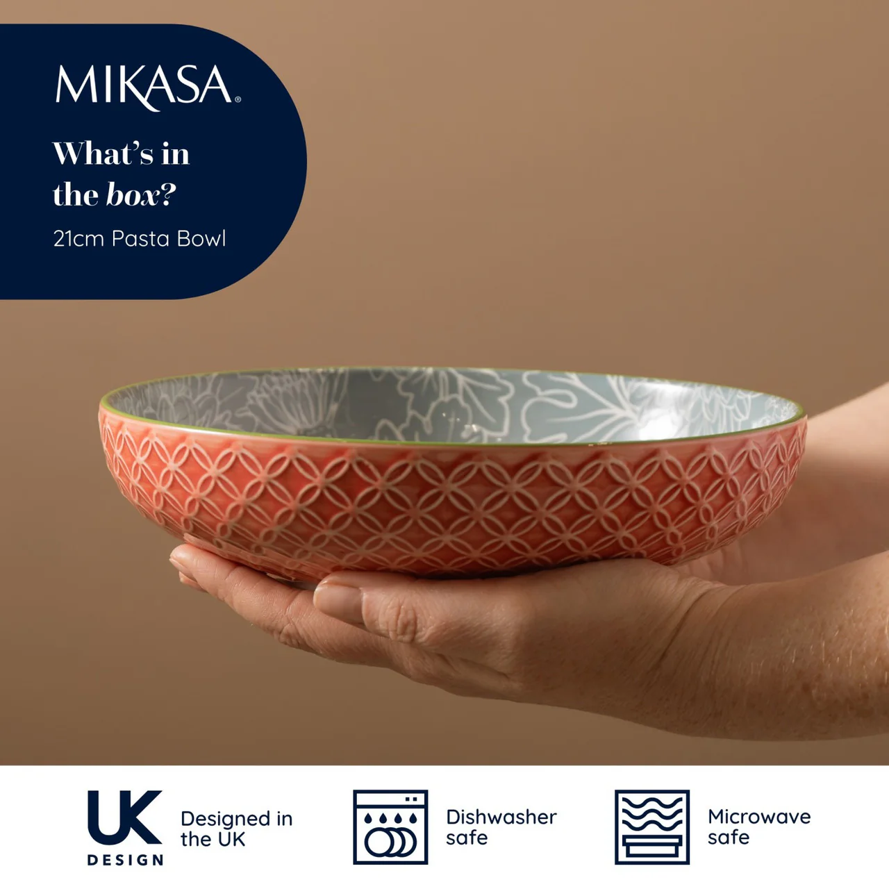 Mikasa Leaf and Print Pasta Bowl - Image 2