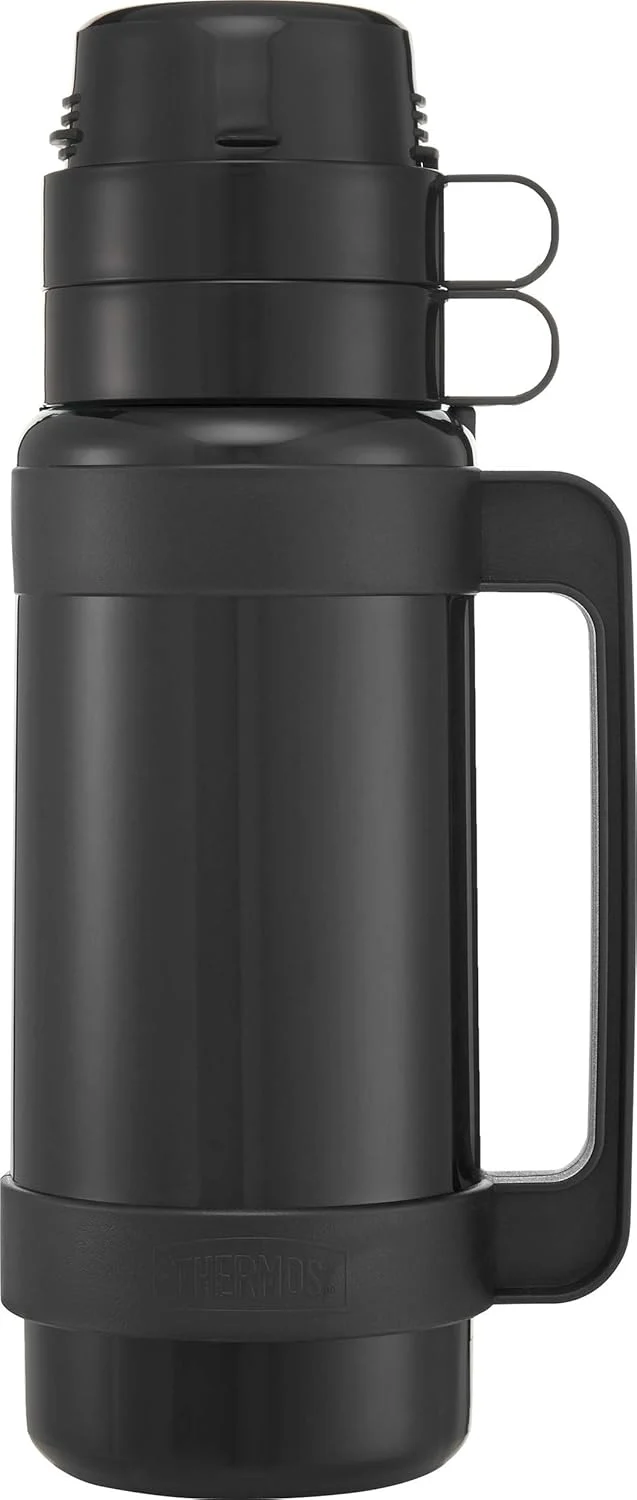 Thermos 1 Litre Glass Vacuum Flask – Hot & Cold Insulated with Twin Cups - Image 3