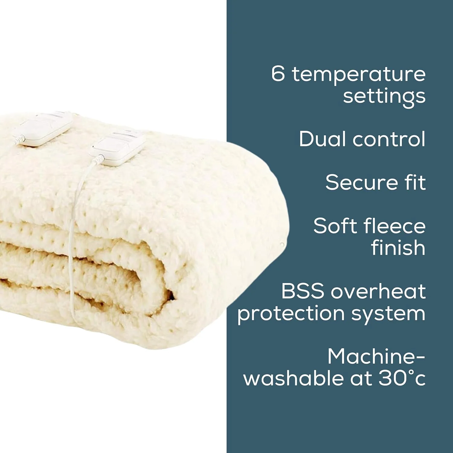Monogram King Size Fleece Dual Control Electric Blanket - Image 2