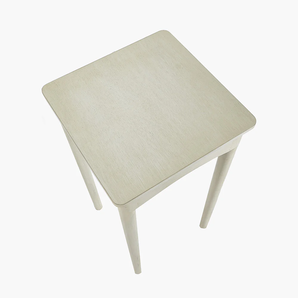 Naha Elizabeth White Pine Wood Square Occasional Table - Image 2