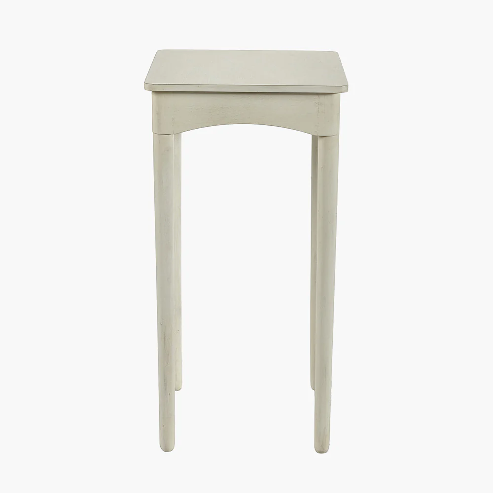 Naha Elizabeth White Pine Wood Square Occasional Table - Image 3