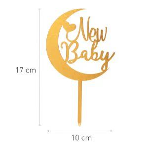 New Baby- Golden Moon- Cake Topper - Image 3
