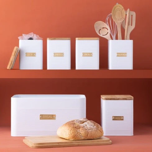 Otto Square Bread Bin | White - Image 2