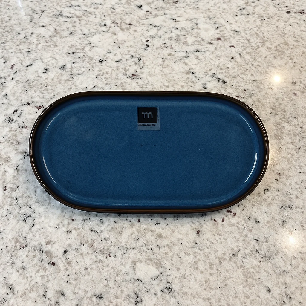La Mediterránea Chester Blue Oval Tray 30.5x17.5 cm