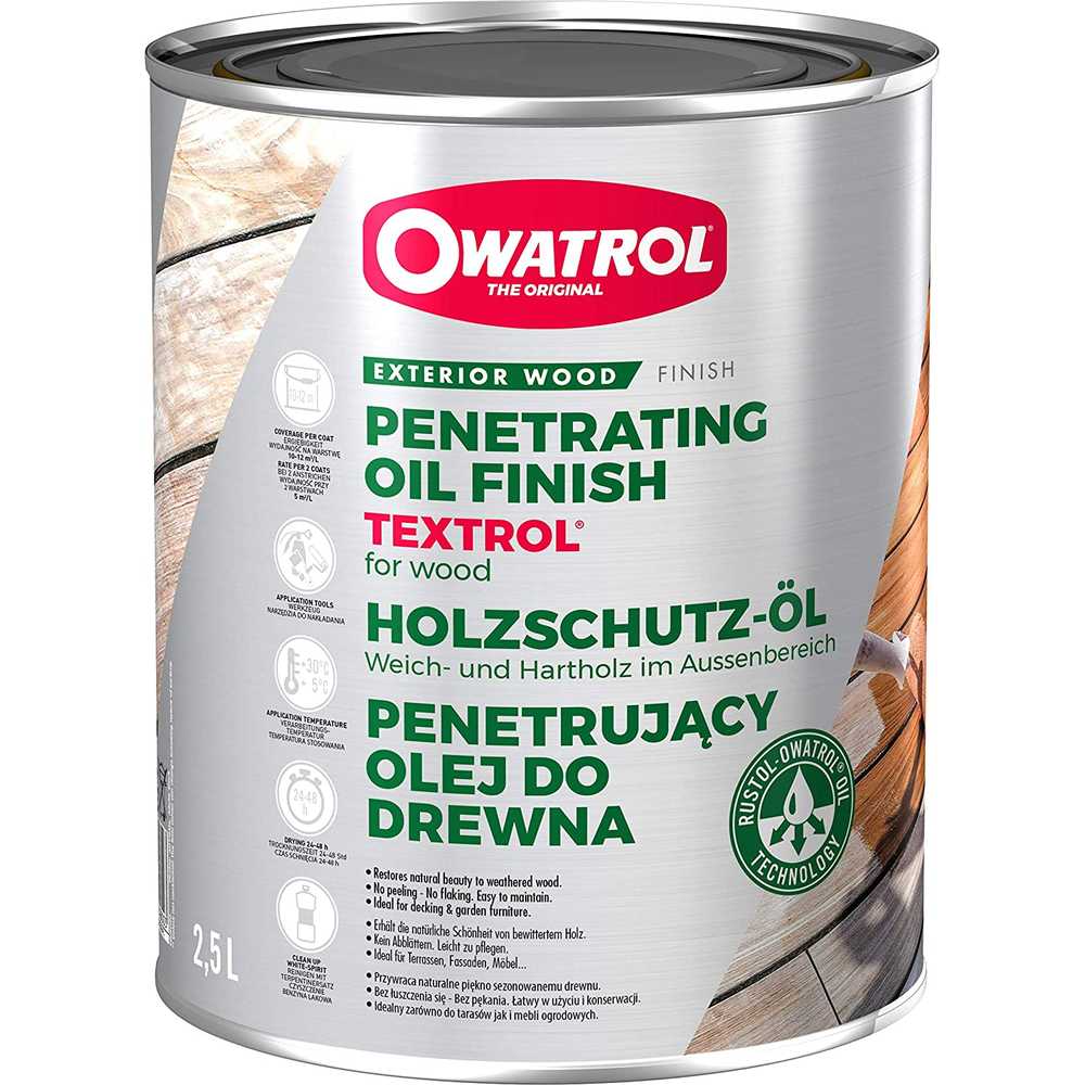 Owatrol Textrol Penetrating Oil For Wood With UV Protection 2.5L Clear