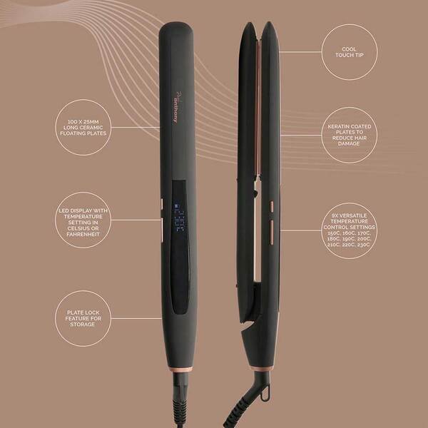 Paul Anthony 'StylePro' Ceramic Hair Straightener with Keratin - Image 2