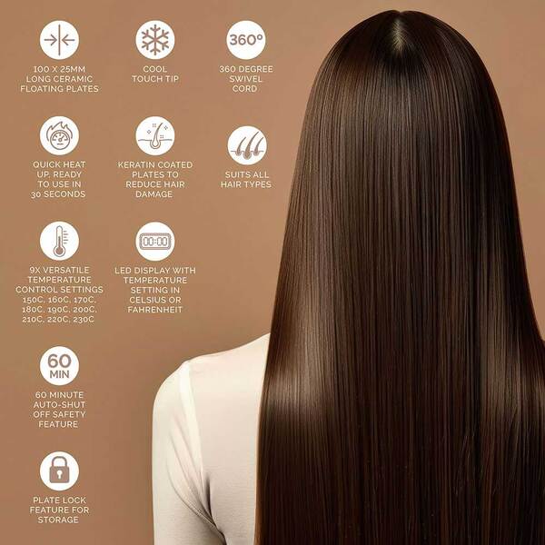 Paul Anthony 'StylePro' Ceramic Hair Straightener with Keratin - Image 3