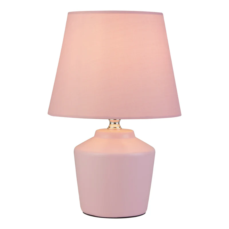 Pink Ceramic Table Lamp with Pink Shade