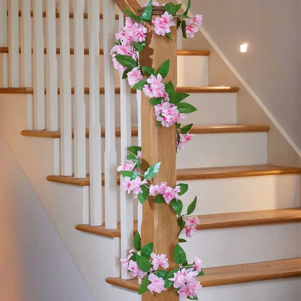 Pink Cherry Blossom Garden Garland 1.8m - Image 2