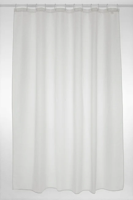 Plain White Polyester Shower Curtain