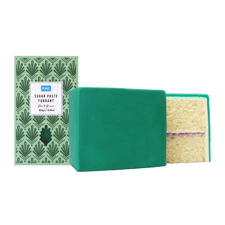 PME Sugar Paste Fondant – Dark Green 250g - Image 2