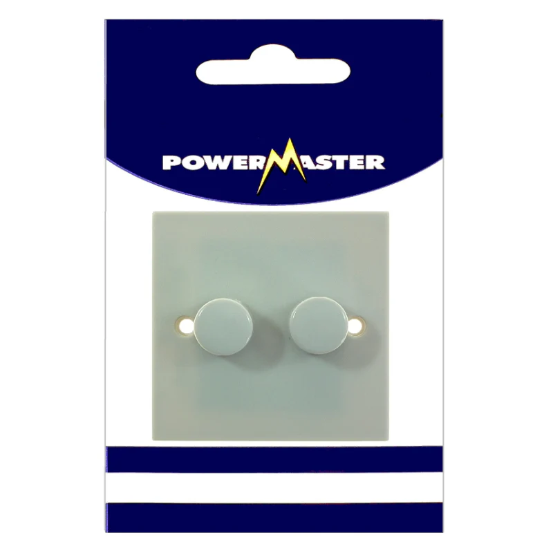Powermaster Electrical 2 Gang 2 Way 250W Dimmer Light Switch