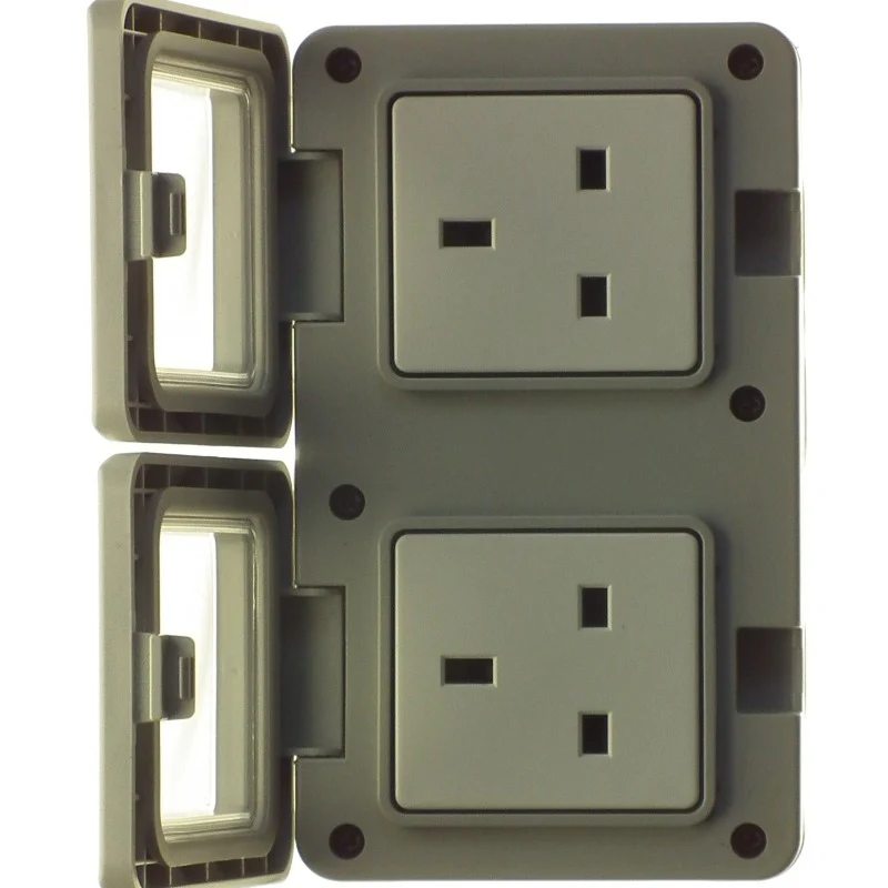 POWERMASTER ELECTRICAL 2 GANG OUTDOOR DAMP PROOF SOCKET IP55 - Image 2