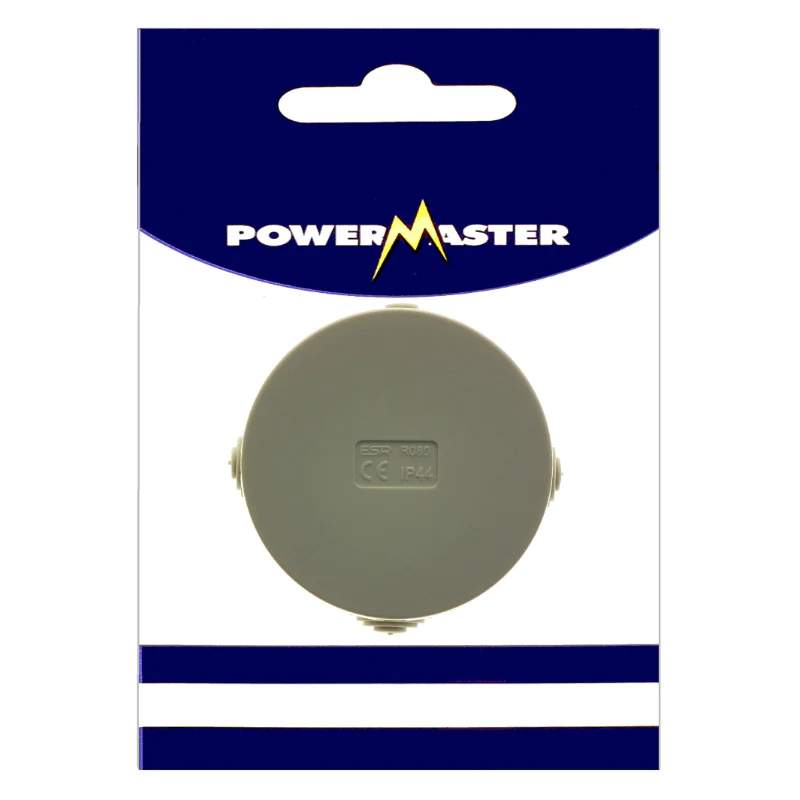 Powermaster Electrical Round Junction Box 80mm IP44