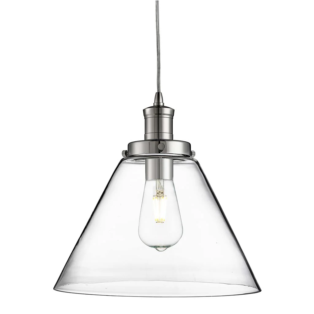 Pyramid Pendant - Chrome & Glass