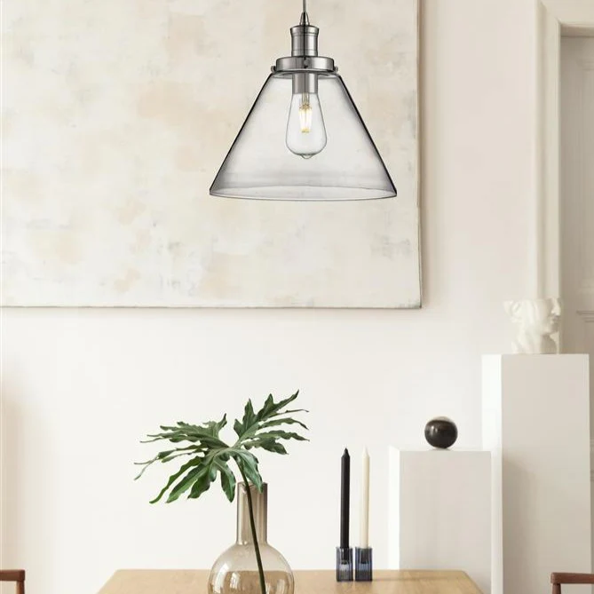 Pyramid Pendant - Chrome & Glass - Image 4
