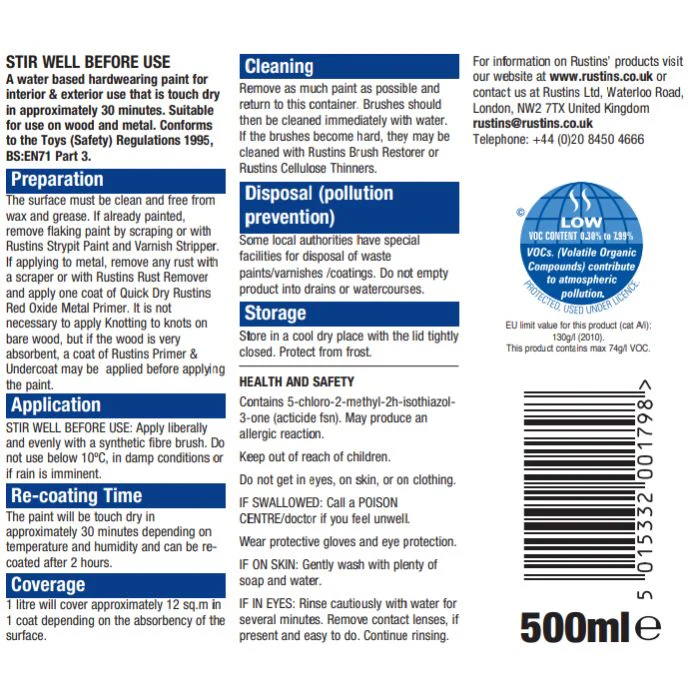 Rustins Small Job Candy Poppy Gloss Q/D 250Ml - Image 2