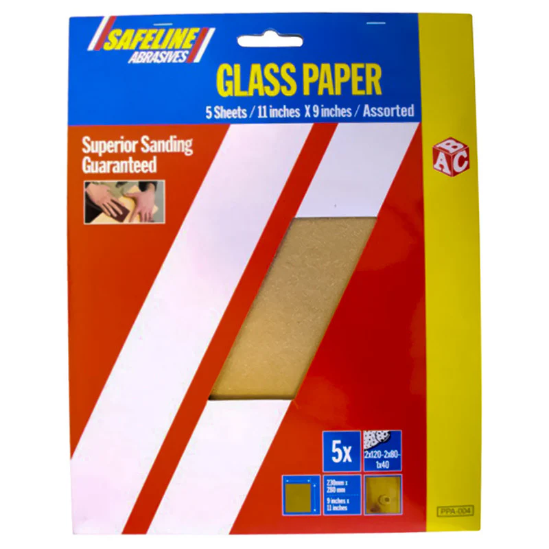 Safeline Abrasives Glass Paper Sheets - Assorted
