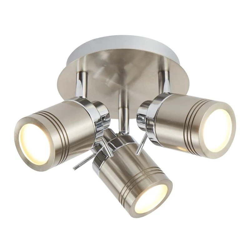 SAMSON 3 LIGHT ROUND SPOTLIGHT - SATIN SILVER, IP44