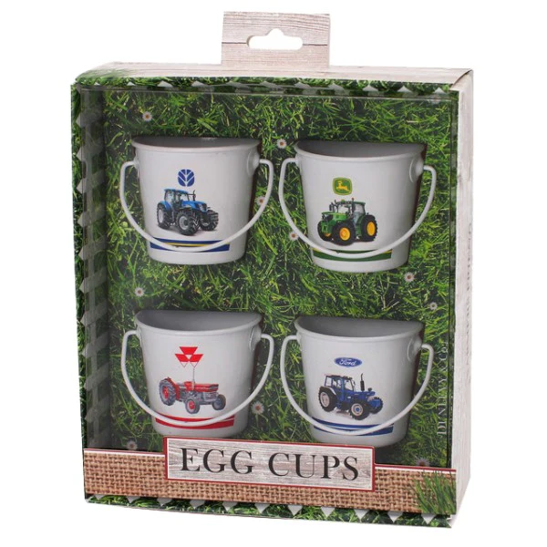 Set of 4 Bucket Egg Cups - Tractors - Image 3