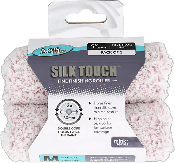 Axus Silk Touch Mini Roller, Medium Pile 5 Inch Twin Pack