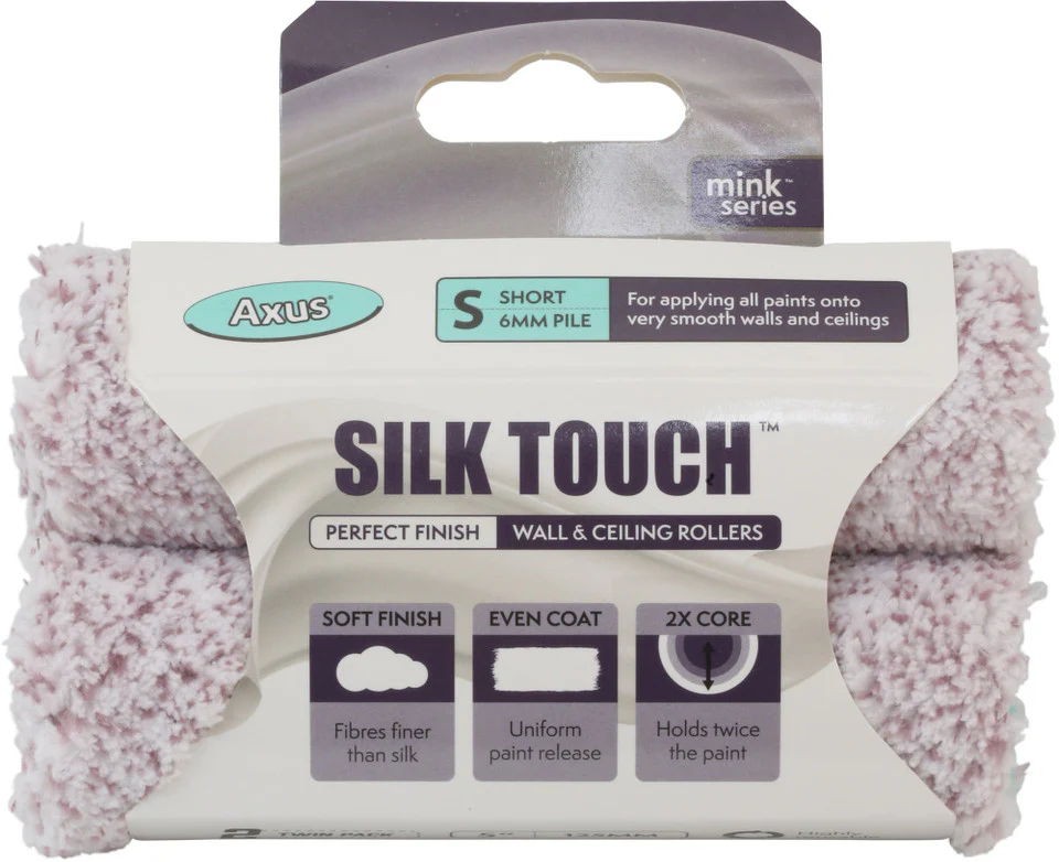 Axus Silk Touch Mini Roller, Short Pile 5 Inch Twin Pack