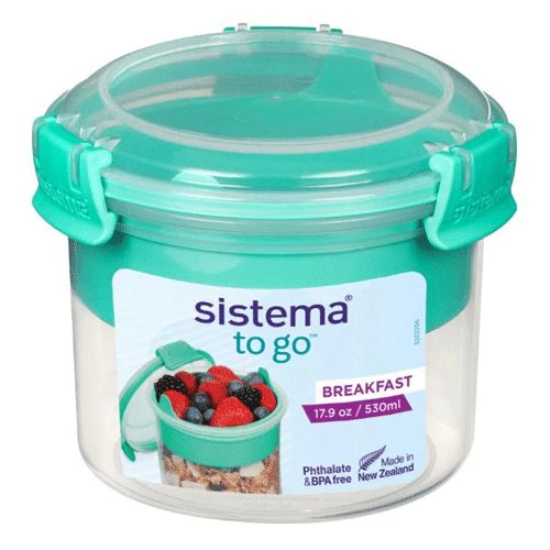 Sistema® Breakfast Bowl To Go – BPA-Free, Microwave & Travel Friendly