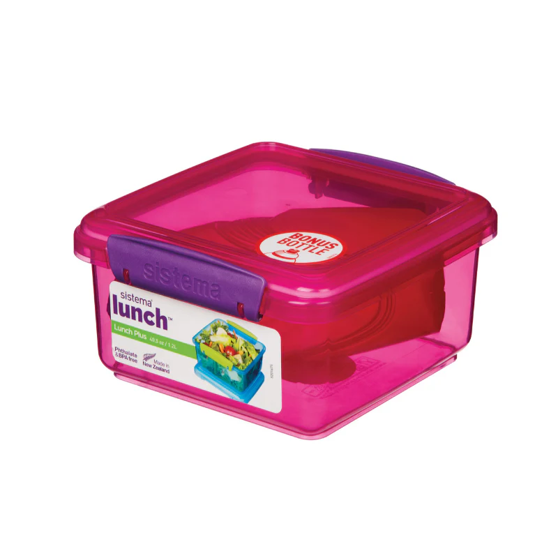 Sistema Lunch Plus 1.2L With 385ml Bottle - Pink
