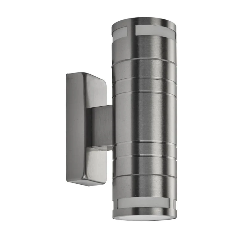 STAINLESS STEEL 2 LIGHT OUTDOOR WALL LIGHT WITH GU10